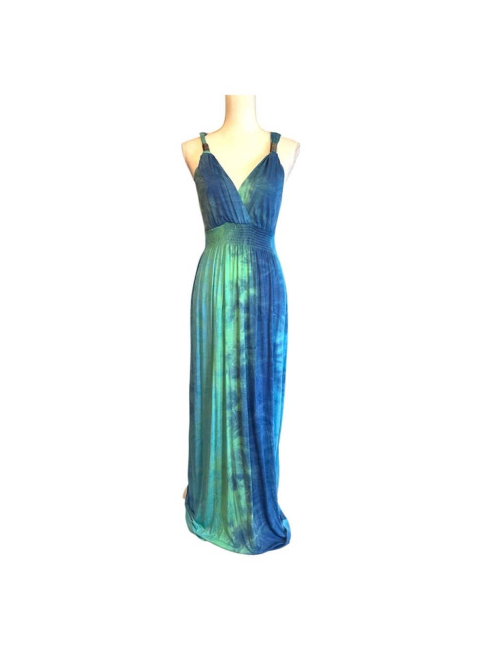 LASCANA for VENUS Blue Green Tie-Dye Maxi Dress S